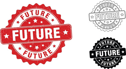Obraz premium Future stamp vector illustration future seal future badge design