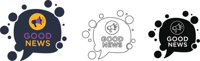 Good news announcement vector design template for social media post