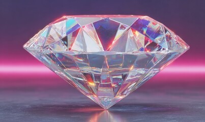 Iridescent gemstone on dark background