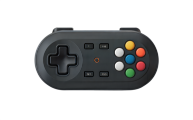 Classic SNES-Style Game Controller – Nostalgic Gaming Design, Perfect for Retro Gamers, Merch or Console Branding on transparent background.