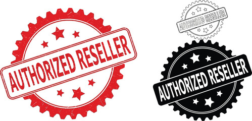 Obraz premium Authorized reseller stamp vector image for business and ecommerce use