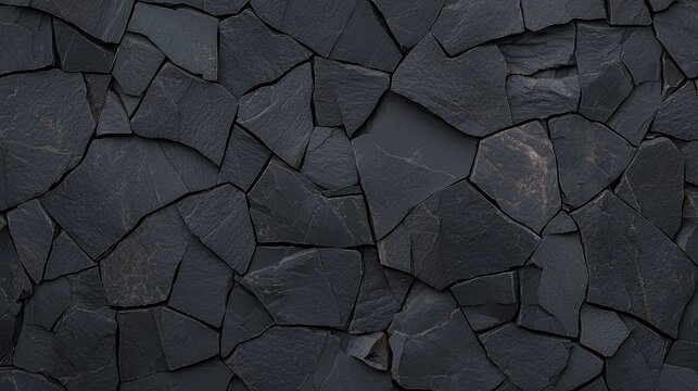 A textured wall of dark gray stones.