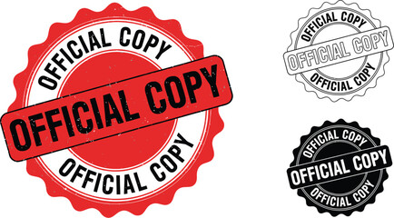 Obraz premium Official copy stamp vector illustration official copy seal set