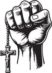 Divine Power Christian Rosary Art vector graphics