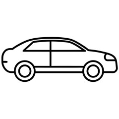 Obraz premium Simple car icon line art vector illustration 