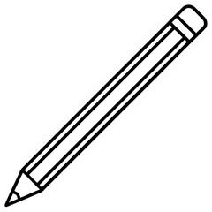 Clean pencil icon line art vector illustration 