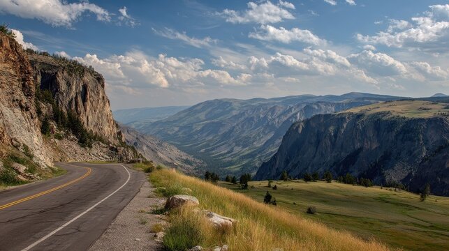 the beartooth highway is a section of us route 212 in montana and wyoming between red lodge and yellowstone national park known for its stunning views no logos no brands ar 169