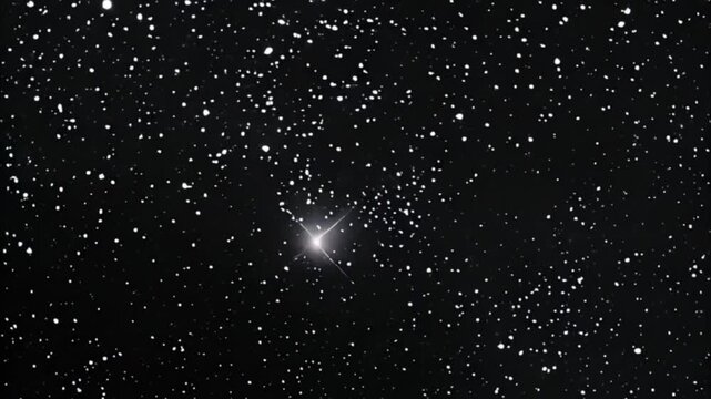 Starfall in sky, bright meteorites glow in atmosphere