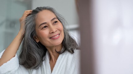 白髪ぼかしミルクティーベージュで叶える大人の魅力|沖縄県宜野湾市「VIM hair 宜野湾店」