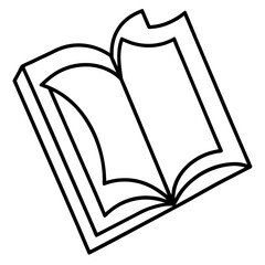 Abstract book outline line art vector illustration 