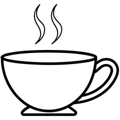 Coffee cup line art vector illustration 
