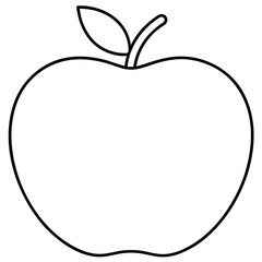 Apple line art vector illustration 