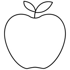 Apple line art vector illustration 
