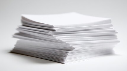 close up of stack of papers on white background no logos no brands ar 169