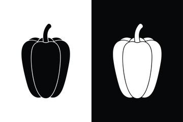 Minimalist Black Pepper Icon. Simple Flat Logo Design