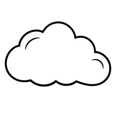 Minimalist cloud line art vector illustration