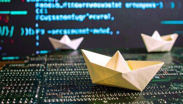 Paper Boats Navigating a Sea of Technology - Powered by Adobe