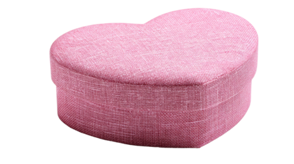 Heart-shaped pink box, perfect for gifts or storage, isolated on a white background.