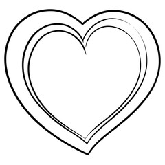 Hand drawn heart outline line art vector illustration