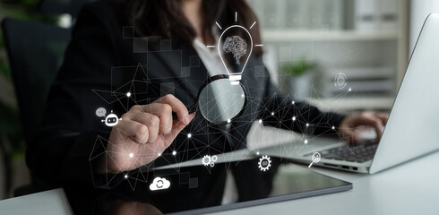 AI innovation with neural network and digital transformation. AI innovation drives automation, powers ideas, AI innovation enhances SEO, and AI innovation enables global connection. Latch