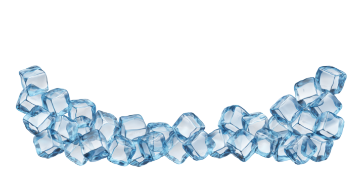 Chilled Cubes of Refreshment: An artfully arranged collection of pristine ice cubes, capturing the essence of refreshment and cool serenity.