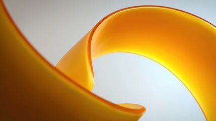 Swirling orange curves flowing dynamically across soft gray backdrop, generating abstract visual rhythm with contemporary minimalist aesthetic