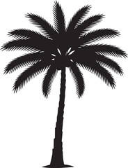 Tropical palm tree silhouette for summer beach and vacation designs