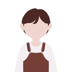 Flat Barista Character Illustration Coffee Shop Staff  Boy Man 
