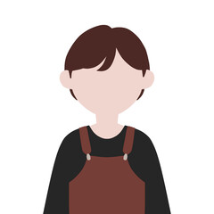 Flat Barista Character Illustration Coffee Shop Staff  Boy Man 
