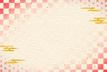 和柄　市松模様　麻の葉　文様　霞　和　素材　枠　和紙　和風　おしゃれ　和モダン　高級感　上品　シンプル　お歳暮　年賀　Japanese pattern