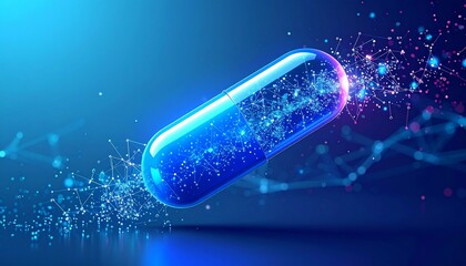 Futuristic Digital Pill  Technology Medicine.