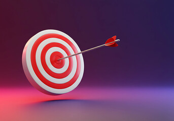Generate a 3D render of a classic archery target.