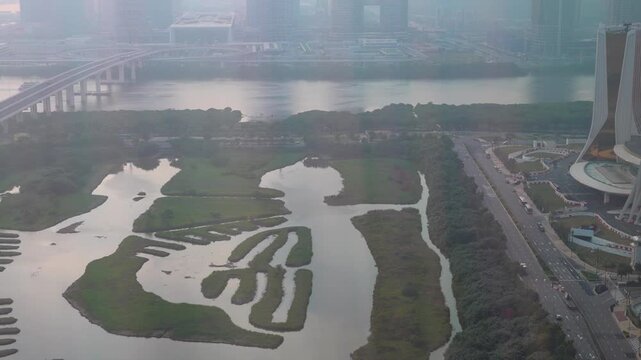 2024.12 Macau gazes out toward Shenzhen skyline amid dense urban haze