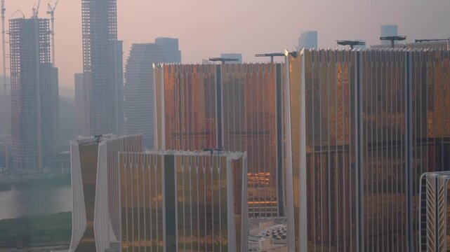 2024.12 Macau gazes out toward Shenzhen skyline through dense haze