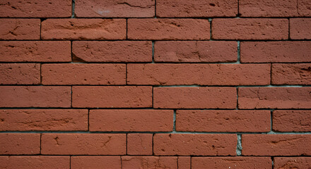 Obraz premium Red brick wall texture with mortar joints showing. Detailed close-up view of brickwork. Architectural element + construction professional with no specific location -