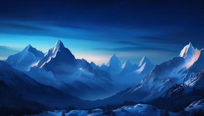 Obraz premium Color-Emphasized Landscapes at Dawn and Dusk