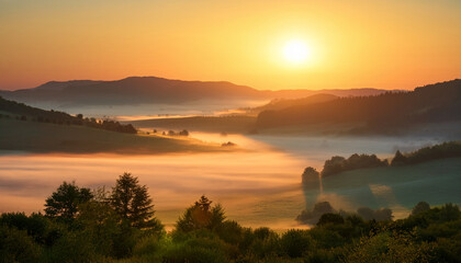 Obraz premium Color-Emphasized Landscapes at Dawn and Dusk