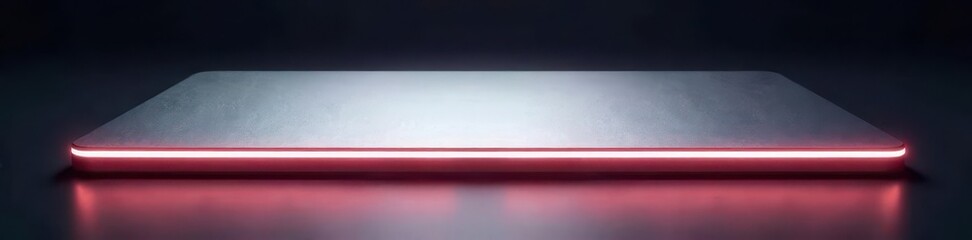 Sleek silver rectangle, glowing edges, metallic sheen, shine, shiny, illustration