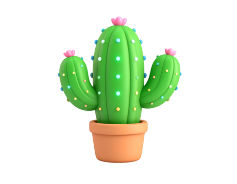 Cute 3D Cactus Illustration