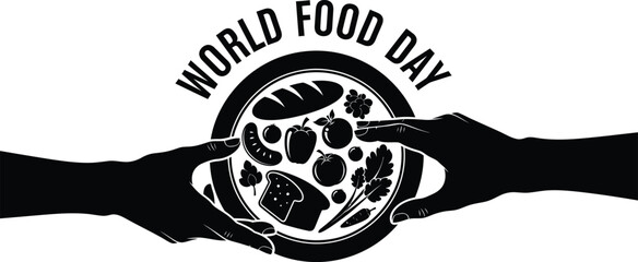 Celebrate World Food Day with plate of delicious healthy food in caring hands