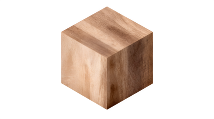 Wooden Cube, isolated on transparent background