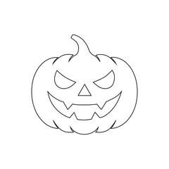 Halloween pumpkin head with carved face vector illustration