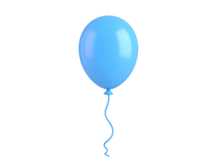 Blue Balloon 3D Render