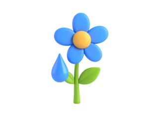Blue Flower 3D Render
