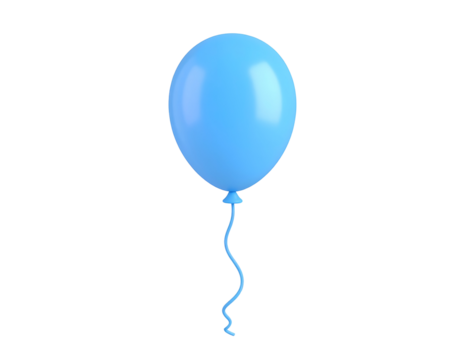 Blue Balloon 3D Render