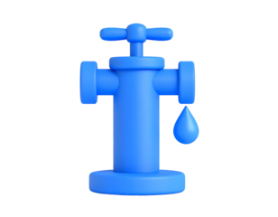Blue Faucet 3D Render
