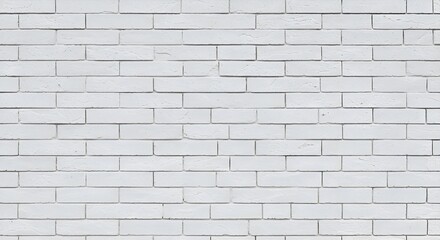 White painted brick wall exhibiting uniform rectangular brick pattern. Simple, neutral exterior architectural feature with no people or objects.