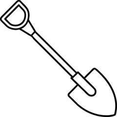 Outline Garden Shovel Tool Icon.