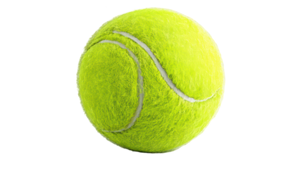 Isolated close-up of a vibrant yellow tennis ball, perfect for sport