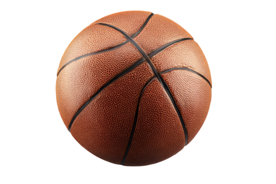 Close-up of a brown leather basketball
